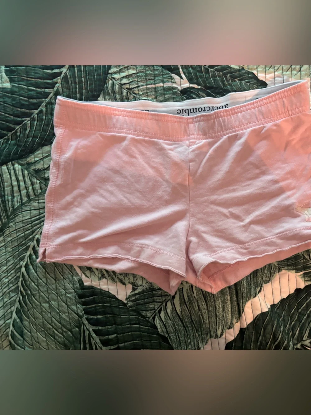 Abercrombie Pink Cotton Logo Waistband Lounge Shorts